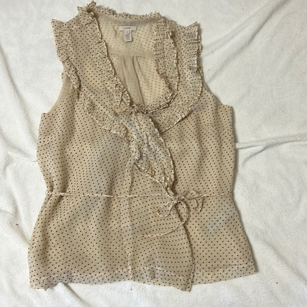 J.Crew polka dot wrap top